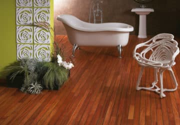 parquet exotique salle de bain doussie