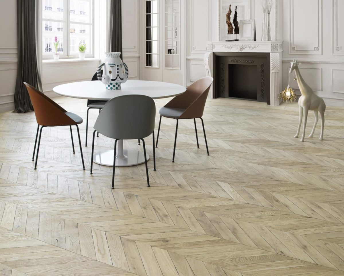 Design Parquet parquet OPERA Point de Hongrie aspect vieilli vernis incolore